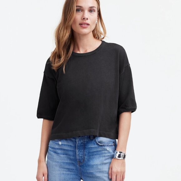 Madewell Tops - Madewell Relaxed Boxy Tee in Black Charcoal, Size X-Small
